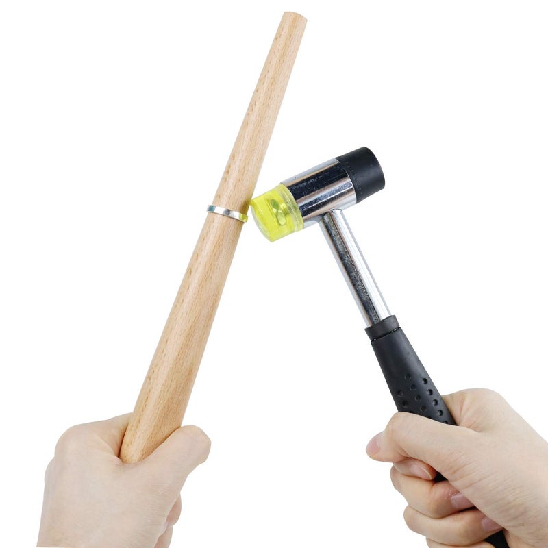 HEYMOUS Ring Mandrel Metal Ring Sizer Set with Jewelry Rubber Mallet Hammer Rings Size Measuring Tools Finger Gauge Wood Ring Shaper Tool Jeweler's Repair Kit - Image 5